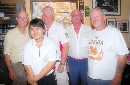 Tuesday’s winners pose with Bert and Pu’s favourite waitress.